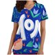 thumbnail image 1 of Camiseta de manga corta con cuello en V y estampado de mujer con estilo Blusa suelta con estampado OAVQHLG3B Store  lin121212, 1 of 4
