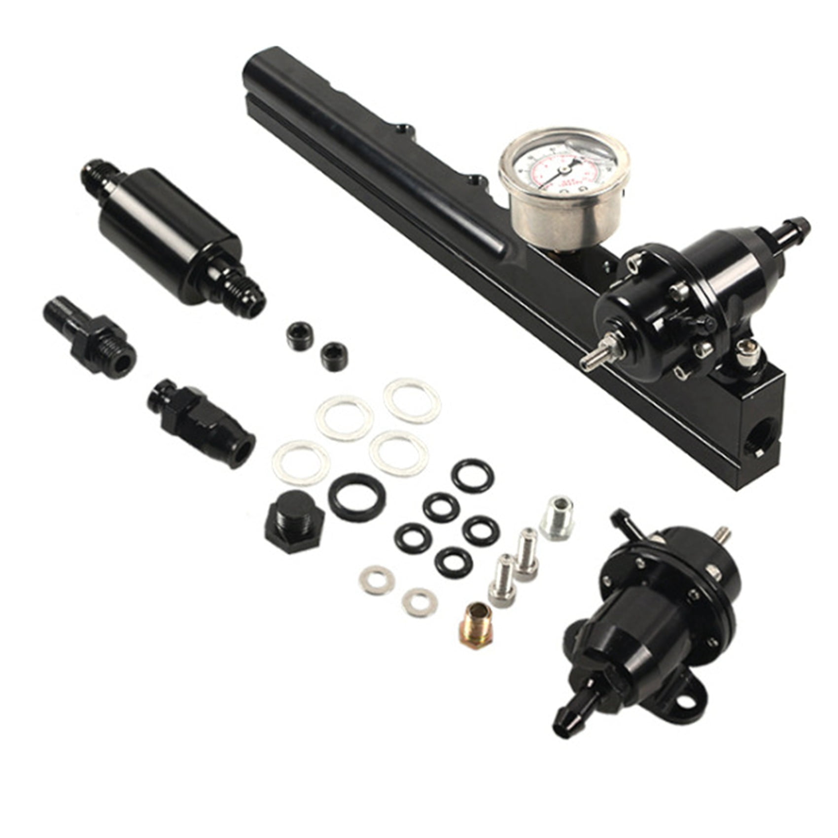Aluminum Alloy Fuel Pressure Regulator Gauge Fuel Rail Kit for DSeries