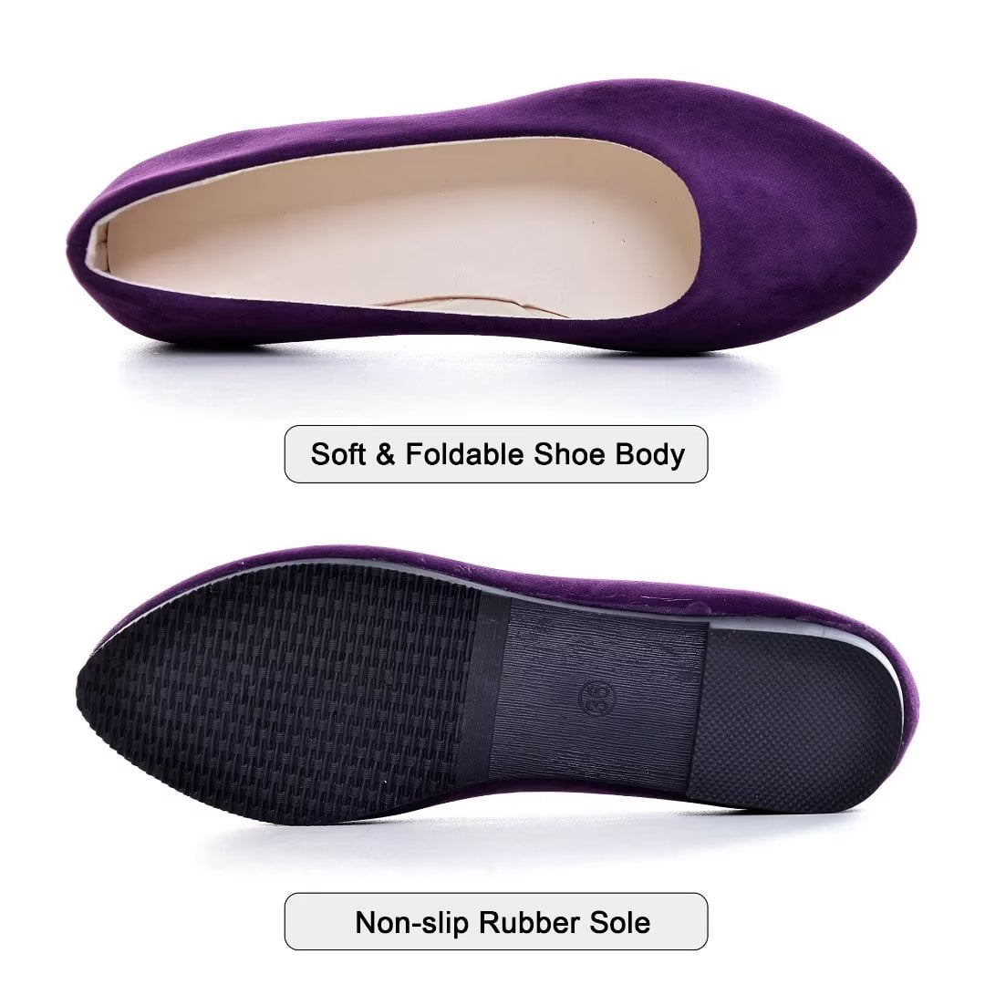 Dark purple flat shoes hotsell
