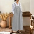 thumbnail image 2 of Qiopertar Women's Casual Solid Color Sleeveless Strap Dress Round Neck Jumper Dress Spring Summer Beach Vacation Comfy Relaxed Fashion, Gray XL, 2 of 7