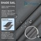 thumbnail image 4 of 2026 Shade Sail Waterproof Outdoor Garden Patio Party Sun Protection Awning 3x3x3m Triangular Canopy 98% UV Protection Comes with Bonus Rope Grey, 4 of 5