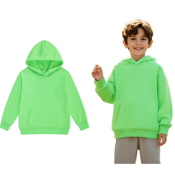 Girls Hoodies Kids Light Green Hoodies Long Sleeve Lightweight Pullover Tops Loose Sweatshirt Winter Clothes Girls Sweatshirts Size 2-3 Years Boys Girls Fashion
