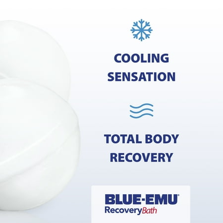 BLUE-EMU Recovery Bath Pods, Magnesium, Peppermint Oil, and Emu Oil Recovery Bath Pods for Active Recovery, 2 ct
