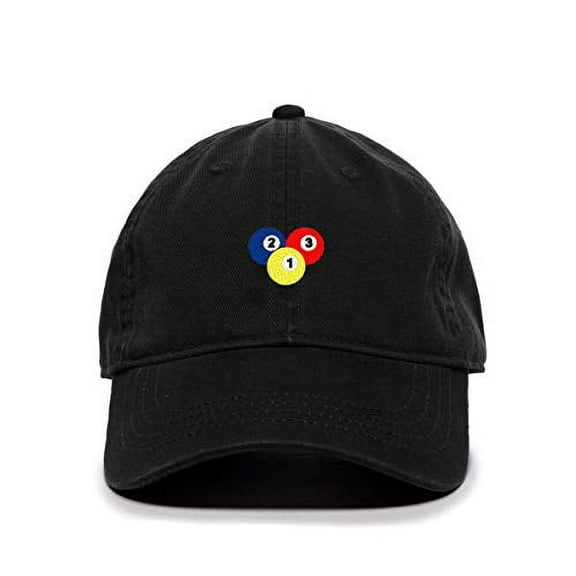 Billiard Balls Baseball Cap Embroidered Cotton Adjustable Dad Hat Black