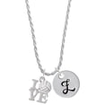 thumbnail image 1 of Delight Jewelry Love with Volleyball Silvertone Script Initial Disc - Z - Charm Necklace, 20"+3", 1 of 4