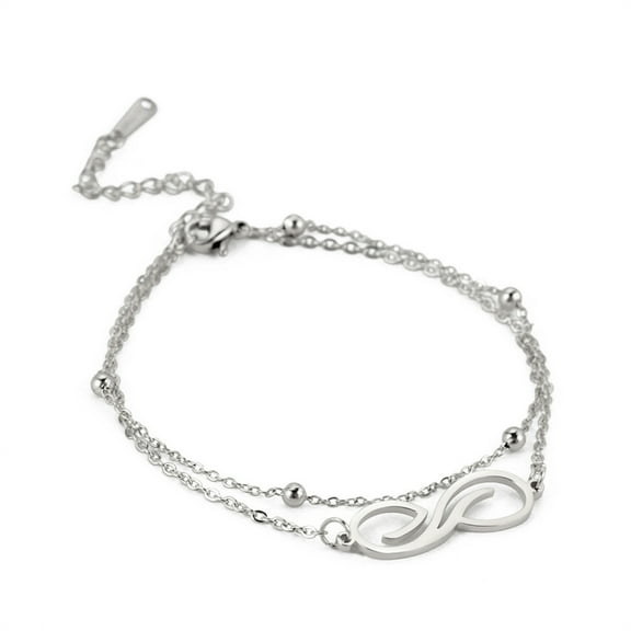 YongCo Sturdy Stainless Steel Infinities Bracelet for Women Comfortable Double Layer Trendy and Elegant Jewelry Accessory