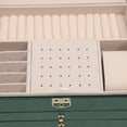thumbnail image 5 of Miumaeov 3 Tier Watch Box Case Jewelry Organizer Watch Holder Display Case with Drawer PU Watch Storage Box with Pillow for Storing Watches and Glasses 9 * 6.7 * 5.3inch, 5 of 10