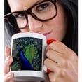 thumbnail image 2 of 3drose, Usa, Washington State, Olympic Peninsula, Male Peacock, 15oz Two-tone Red Mug, 2 of 6