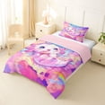 thumbnail image 2 of Manfei Dreamy Axolotl Twin Comforter Sets,Rainbow Cloud Art Bedding Set For Girls,Pastel Multicolor,Pink Reversible,2pcs,1 Comforter and 1 Pillowcase, 2 of 8