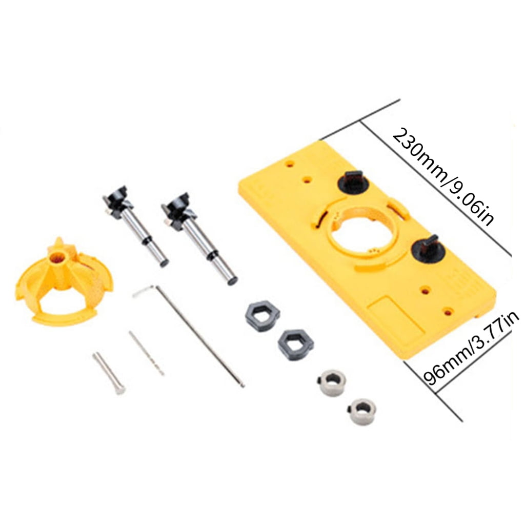 MOMOJIA 35mm Hinge Hole Jig Drill Guide Set Hinge Drilling Tool Set Woodworking Puncher