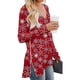 thumbnail image 3 of Mujer Tops Manga larga Cuello en V Ropa de niña Cremallera lateral Dividir Suéter femenino informal suelto, Rojo, 3XL sidaley AP003996-12, 3 of 5