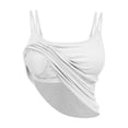 thumbnail image 5 of successthop Tank Tops for Women Built in Bra Spaghetti Straps Ribbed Camisole Sleeveless Undershirts Vacation Tops White, 5 of 8
