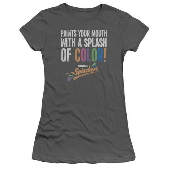 Dubble Bubble Paints Your Mouth S/S Junior Women's T-Shirt Sheer Charcoal