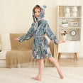 thumbnail image 4 of FORMRS Niños Bathrobe Unisex Hooded Robe Soft Plush Pajamas Sleepwear, Size 2-3T, Sea Plants Pattern, 4 of 7