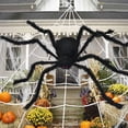 thumbnail image 5 of Huryfox 16ft Giant Spider Web + 50"  Triangle Huge Spider Web for Indoor Outdoor Halloween Decoration Yard Home Party Haunted House Decoration, 5 of 5