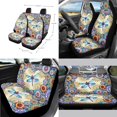 thumbnail image 2 of Renewold Dragonfly Bohemian Flower Car Seat Covers Full Set, Boho Floral Steering Wheel Safe Belt Pads Handbrake Set Coasters Garbage Container Rear View Mirror Center Console Cover, Set of 14, 2 of 7
