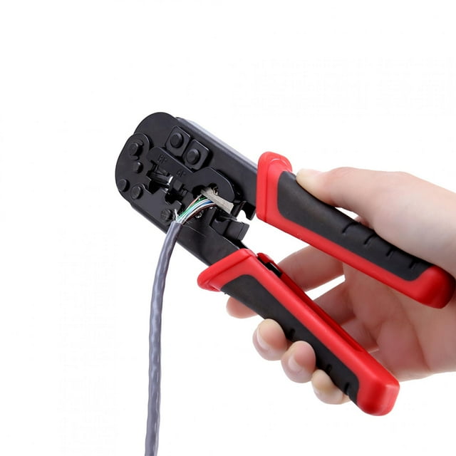 Tool Modular Crimper Tool Steel Red And Black Cable Cutting Stripping Crimper Crimping Tool Rj45 Rj12 Rj11 8P 6P 4P Connectors
