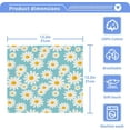 thumbnail image 5 of GZHJMY 12x12Inx4 Sets Reusable Soft Face Towel,Kitchen Hand Towel Bathroom Absorbent Towel,Gym Hotel Spa-Beautiful Little Daisies on Blue Background, 5 of 7