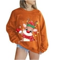 thumbnail image 2 of WITORNTS Hauts pour Femmes Tendance, Mode Féminine Manches Longues Col Rond Imprimé de Noël Hauts Amples, Blouses Chandails en Molleton, 2 of 5