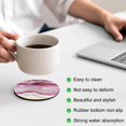 thumbnail image 4 of Pink Coastal Coasters Set of 4, Summer Beach Nautical Abstract Art Absorbent Coasters for Drinks, Coaster for Bar Office Dining Coffee Table Accessories Decor, Non Slip Round Desk Coaster, 4 of 9
