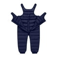 thumbnail image 4 of JSGEK Baby Winter Overalls Warm Thick Cotton Padded Jumpsuit Toddler Boys Girls Snow Bib Pants Clothes Outerwear Navy 120cm, 4 of 6