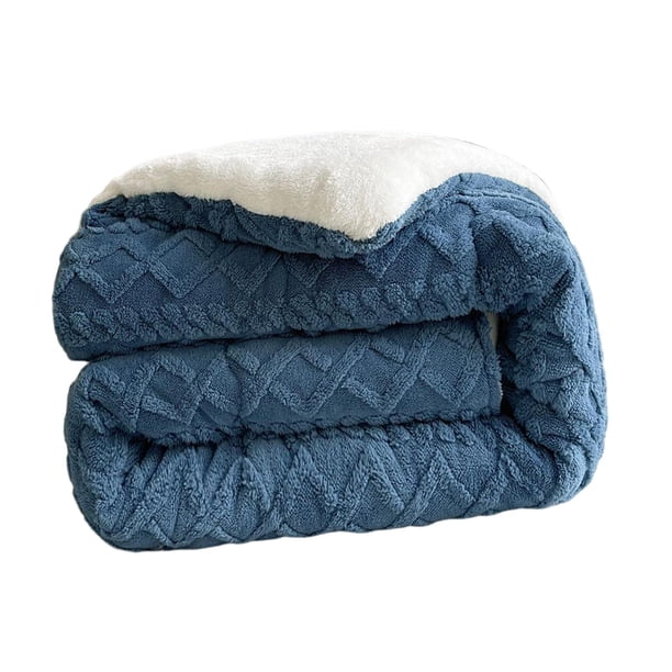 Edredón cómodo y cálido, manta tamaño queen, manta de felpa tamaño queen para cama Azul