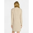 thumbnail image 3 of Time and Tru Women's Cable Knit Sweater Dress with Long Sleeves, Sizes XS-3XL, 3 of 5