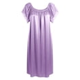 thumbnail image 4 of Kingdiese Womens Solid Color Ice Silk Short Sleeve Midi Length Loose Nightdress With Lace Sleeves plus Size Night Gown, Size One Size, 4 of 4