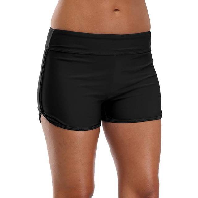 Charmo Women Swimsuit Bottom Tummy Control Swimming Shorts Solid Swim Trunks