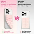 thumbnail image 3 of (2 Pack) Silicone Suction Cup Phone Case Mount Double Sided, Sticky Phone Grip with Higher Suction Power for Cell Phone, Hands-Free Phone Accessories for Selfies and Videos, Black & Pink, 3 of 8