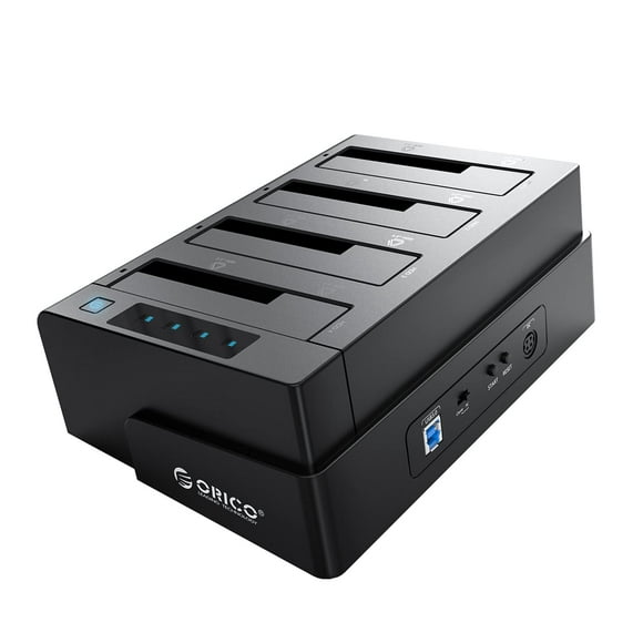 ORICO 4 Bay USB 3.0 SATA Hard Drive Docking Station, Docking Station Encloure for 2.5" and 3.5" Hard Drives, Support of Max. 64 TB, 12V6.5A Power Adap
