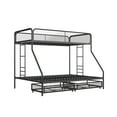 DHP Jaxon Twin/Full Bunk Bed with Storage Drawers, Black Metal