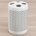 thumbnail image 1 of Modern Ceramic Toothbrush Holder, Geometrical Diamonds Square Shaped Striped Crosses with Dots Image Print, Versatile Countertop for Bathroom, 4.5" X 2.7", Sage Green and White, by Ambesonne, 1 of 4