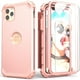 thumbnail image 1 of wonima11 IDweel for iPhone 11 Pro Max Case with Tempered Glass Screen Protector,Hybrid 3 in 1 Shockproof Slim Fit Heavy Duty Protection Hard PC Cover Soft Silicone Bumper Full Body Case, Rose Gold, 1 of 1