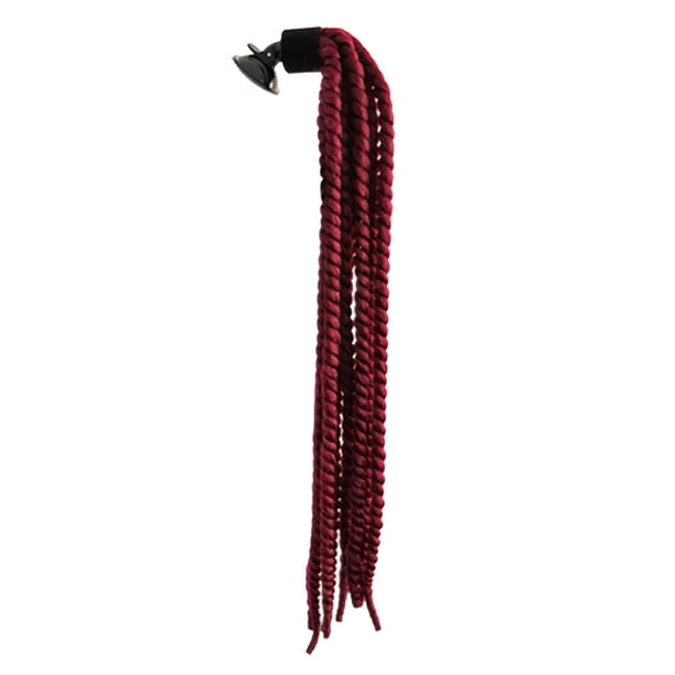 Peluca rizada con rampa de gradiente de motocross para mujer, casco con trenza, decoración para el cabello Vino rojo