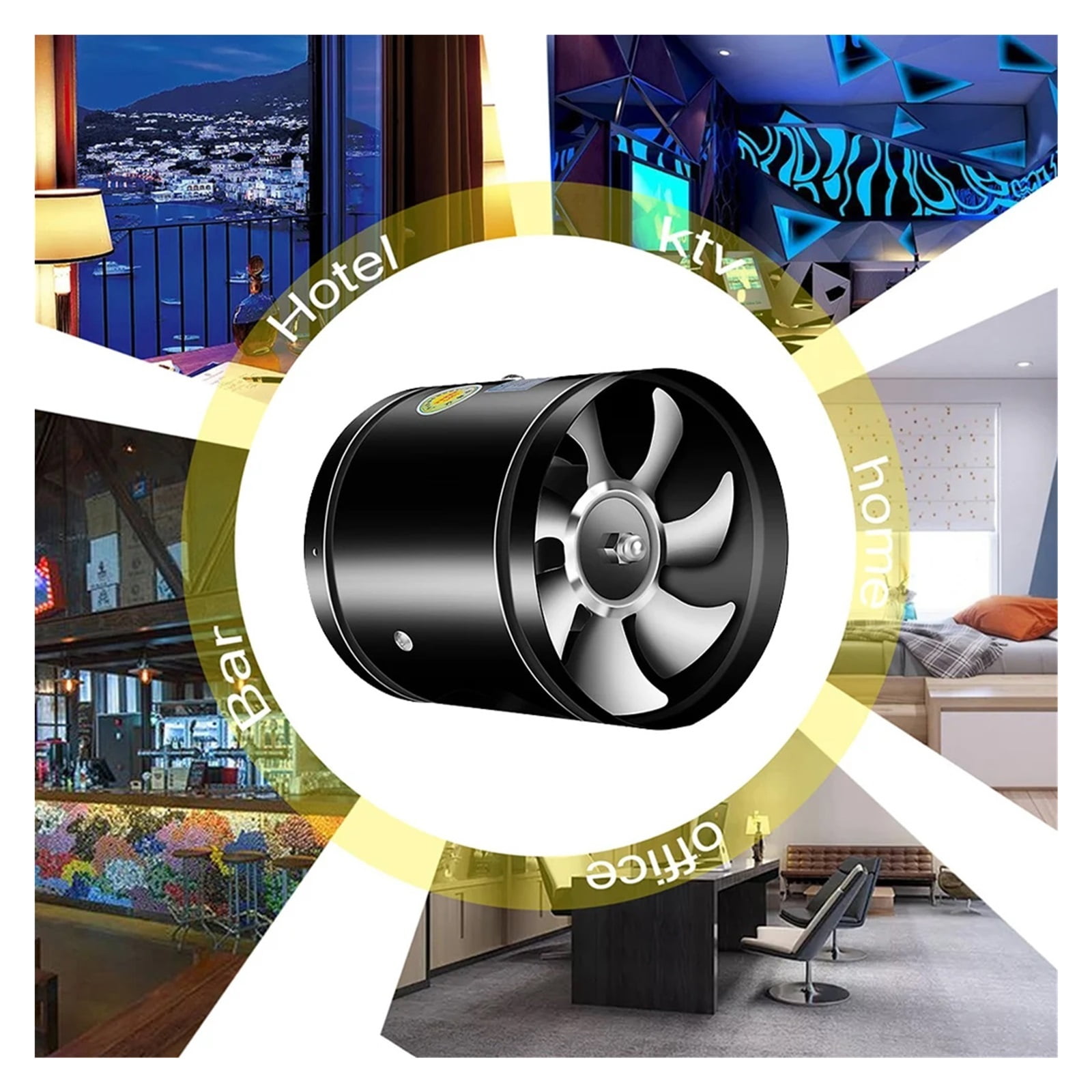 4/6/8 Inch Powerful Silent Exhaust Fan Toilet Ventilator Bathroom Air Extractor Kitchen Smoke Extractor Exhaust Vent Blower ,Easy Installation
