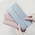 thumbnail image 4 of Bolso de mujer Cartera larga de mujer Bolso de moda para mujer Cartera fina para estudiantes Monedero con hebilla simple, 4 of 6