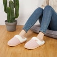 thumbnail image 3 of Women's Slip on Fuzzy House Slippers Memory Foam Slippers Scuff Outdoor Indoor Warm Plush Bedroom Shoes with Faux Fur Lining, 3 of 9