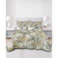 thumbnail image 3 of Tropical Leaf Twin XL Size Down Alternative Comforter, Lightweight Comforter Quilt Bedding Set with Pillow Shams Palm Leaves Plants Vintage Spring Green All Seasons Bed Comforter Duvet Insert 68"x98", 3 of 7