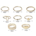 thumbnail image 6 of SmartBy 8Pcs Finger Rings Five-pointed Star Rhinestones Jewelry Electroplating Geometric Ring Birthday Gifts, 6 of 7