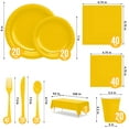 thumbnail image 2 of Party Solids 222 Pcs Yellow Dinnerware Set with Plates, Cups, Napkins, Cutlery & Tablecloth, 2 of 5