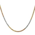 thumbnail image 2 of Primal Gold 14 Karat Tri-Color 2.5mm Diamond-cut Rope Chain, 2 of 4