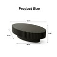 thumbnail image 5 of Hassch Modern Oval Coffee Table, 43.3" Handcrafted MDF Center Table with Olive-Shaped Design and Solid Wood Relief Edges, Sturdy Accent Table for Living Room, Bedroom, Small Apartment (Black), 5 of 6