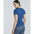 thumbnail image 4 of Real Essentials 4 Pack: Women's Ribbed Knit Short Sleeve Crew Neck T-Shirt (Available in Plus), 4 of 6