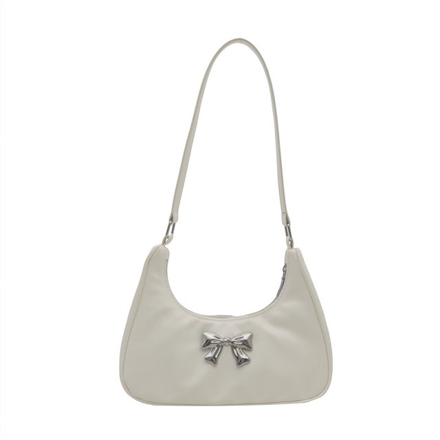 Bolso Hombro Elegante para Mujer Al Aire Libre Color Sólido Con Lazo PU