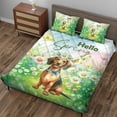 thumbnail image 3 of Dachshund Hello Spring Time Flower Floral Nature Quilt Bedding Set Wiener Dog Lover Gifts Idea 1 Blanket Bed Cover 2 Pillowcases - 02031, 3 of 5