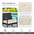 thumbnail image 2 of Aoodor Patio Chair Cushions Set of 2, 24 x 24 x 4 Inch Water Resistant Outdoor Seat Cushions with Handle and Ties, Square Corner Cushions for Patio Furniture Garden Lawn, Khaki, 2 of 8