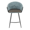 thumbnail image 5 of LumiSource Black Metal, Grey PU, Blue Fabric Braided Matisse Counter Stool, 5 of 7