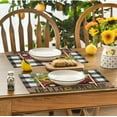 thumbnail image 4 of Buffalo Plaid Sunflower Truck Placemats for Dining Table, 12 x 18 Inch Summer Fall Decoration Rustic Vintage Washable Table Mats Set of 4, 4 of 6