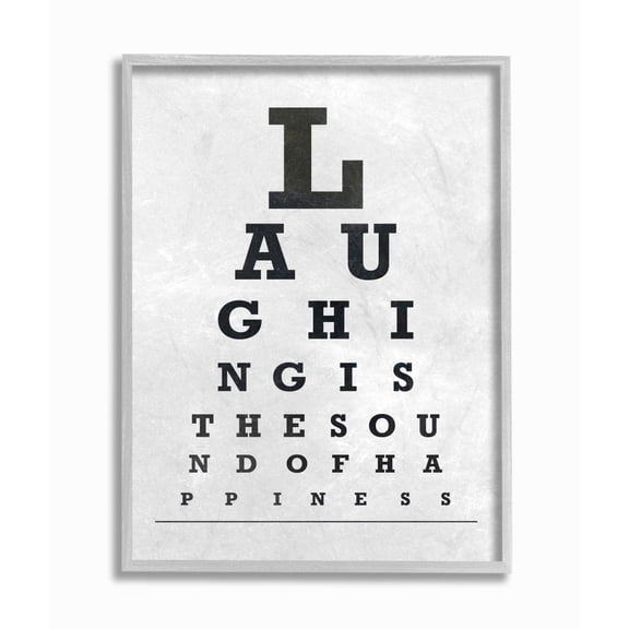 Stupell Industries Eye Chart Family Home Inspirational Word Black And White Design Gray Farmhouse Rustic Framed Giclee Texturized Art by AD Graphics Studio